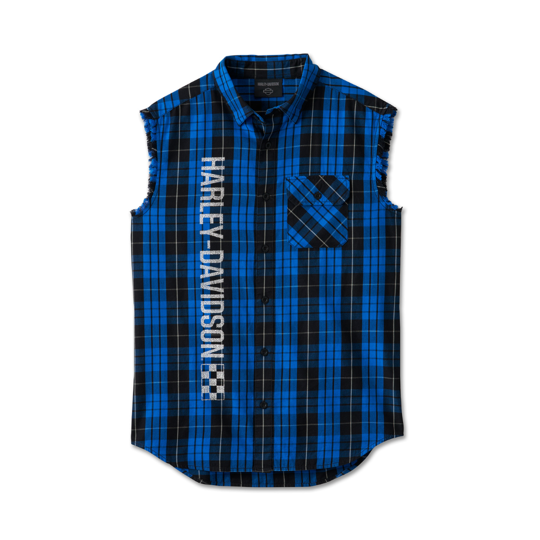 HARLEY-DAVIDSON® R-BLOWOUT-WOVEN,BLUE PLAID