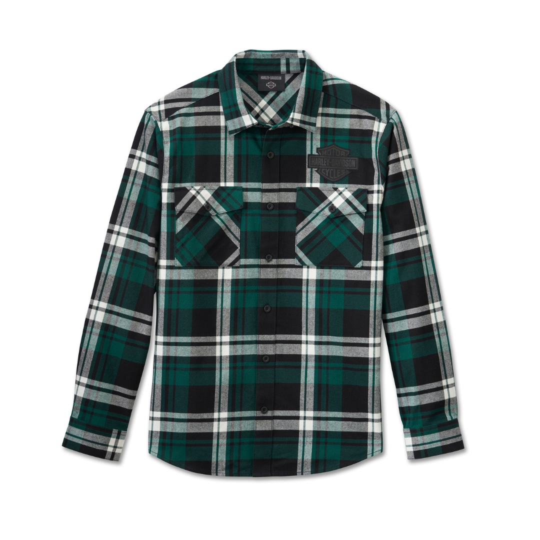 HARLEY-DAVIDSON® R-SHIRT-WOVEN,GREEN PLAID