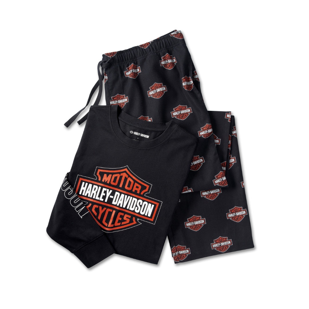 HARLEY-DAVIDSON® R-PAJAMA SET-KNIT/WOVEN,BLACK/PR