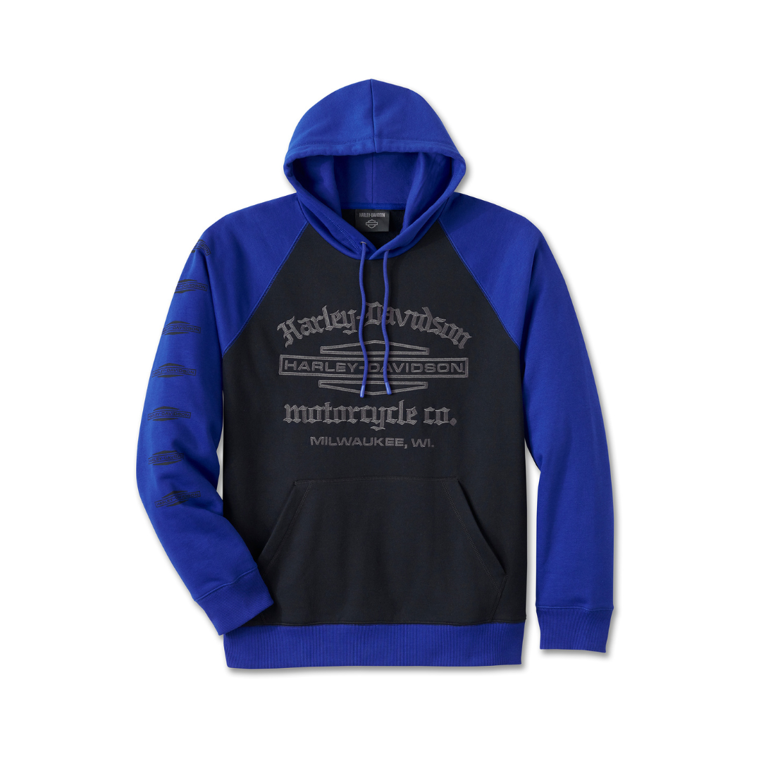 HARLEY-DAVIDSON® R-HOODIE-KNIT,BLACK/BLUE COLORBL