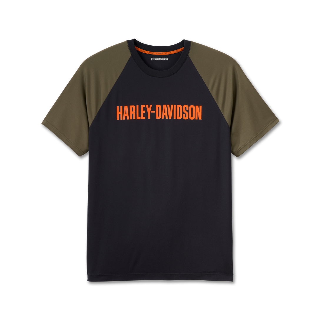 HARLEY-DAVIDSON® R-TEE-KNIT,COLORBLOCK BLACK/GREE