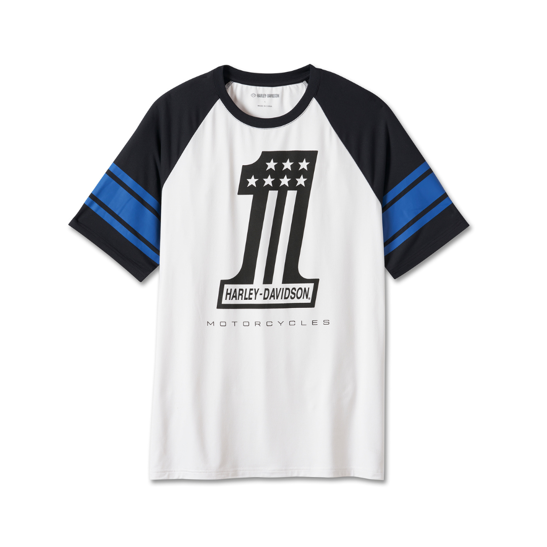 HARLEY-DAVIDSON® R-TEE-KNIT,COLORBLOCK WHITE