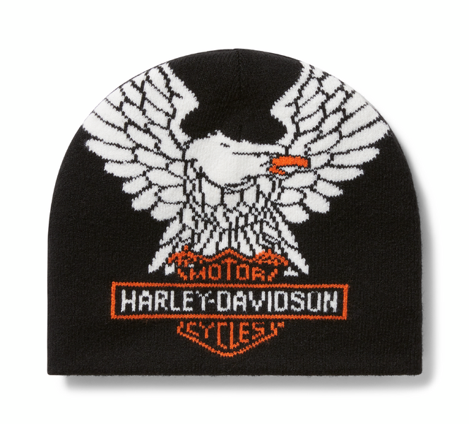 HARLEY-DAVIDSON® REVERSIBLE R-BEANIE-KNIT,BLACK