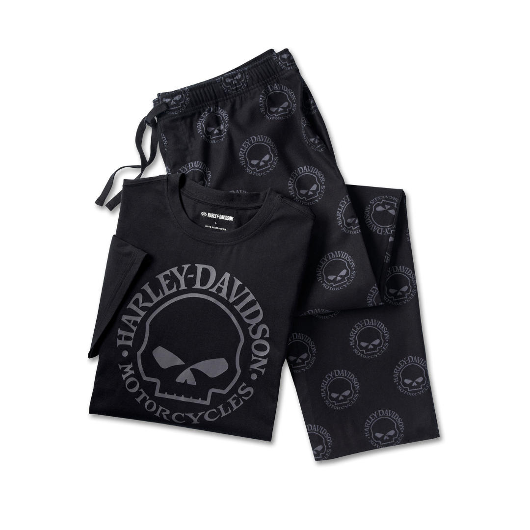 HARLEY-DAVIDSON® R-PAJAMA SET-KNIT/WOVEN,BLACK/PR